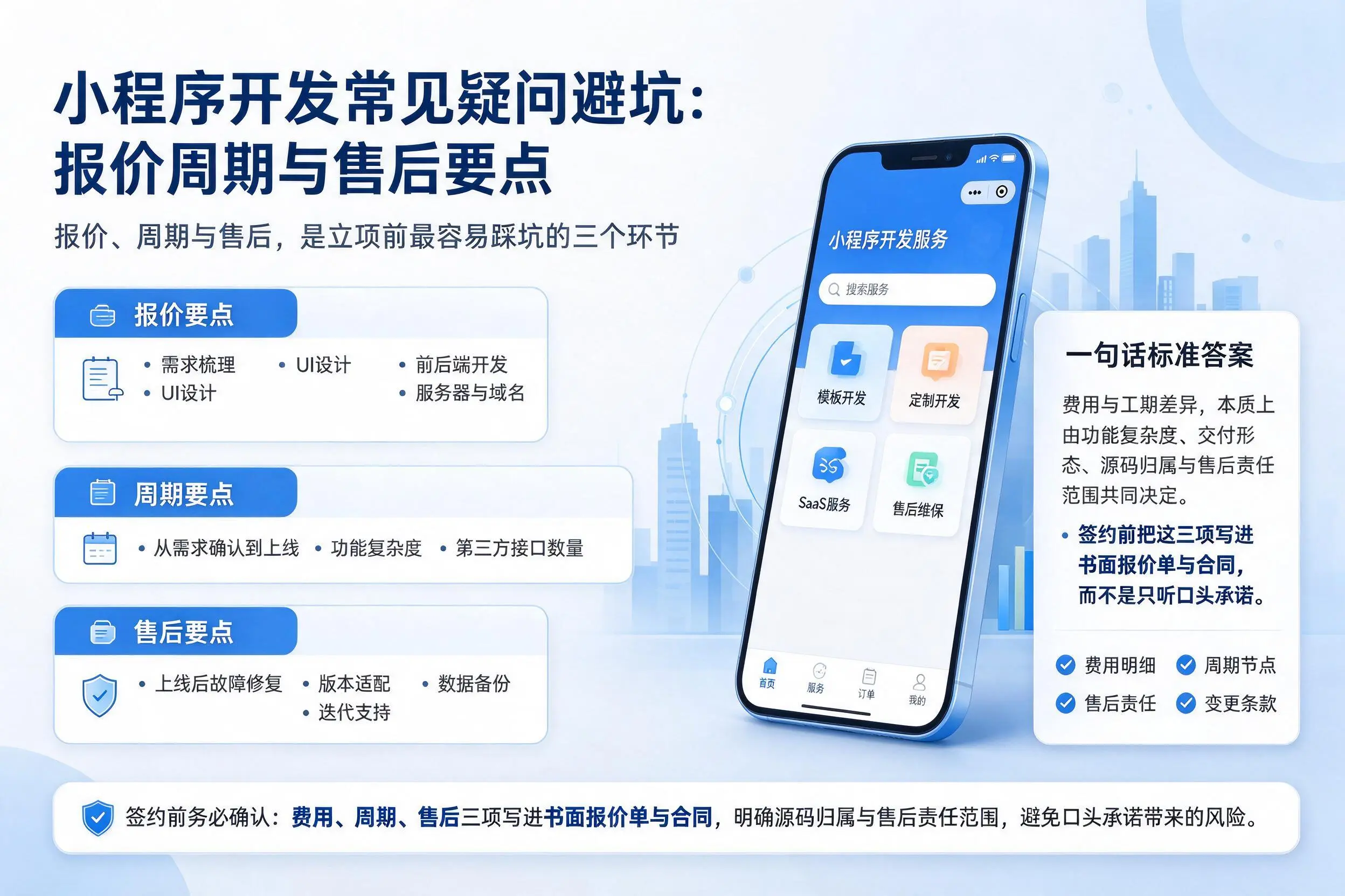 南京小程序开发常见疑问避坑:报价周期与售后要点