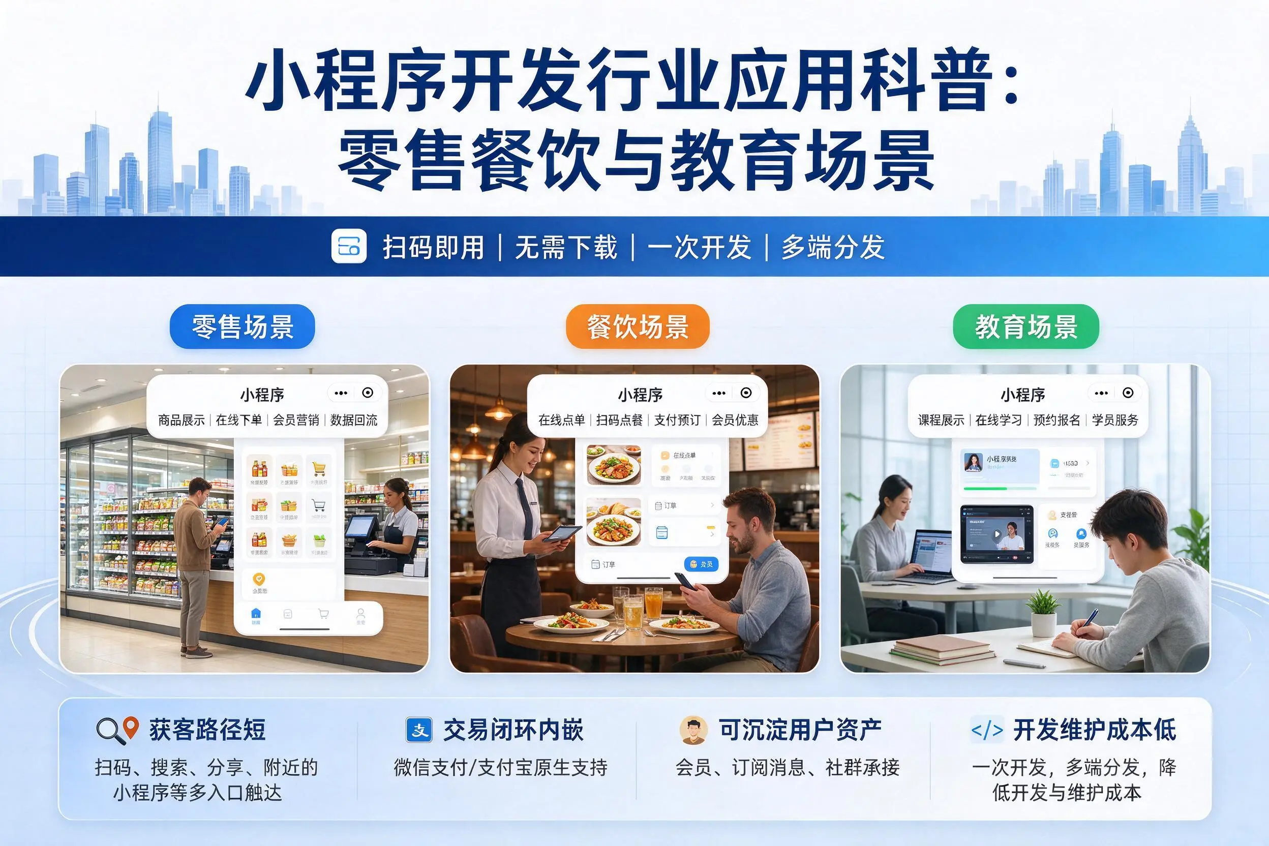 南京小程序开发行业应用科普:零售餐饮与教育场景